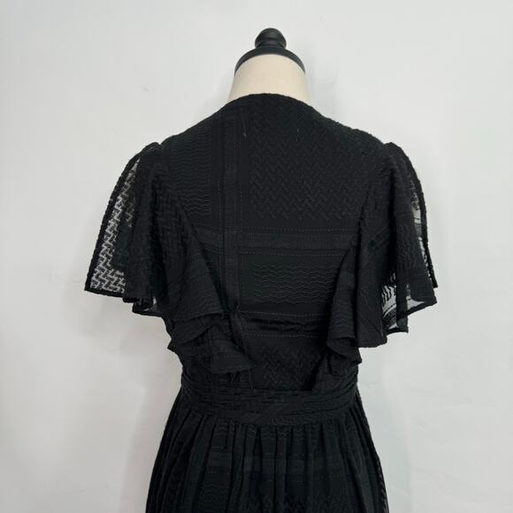 The Jetset Diaries Casablanca Maxi Dress Black Embroidered Boho Beach Size M - Picture 9 of 15